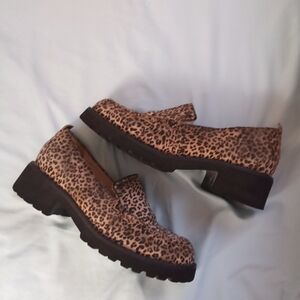 Hush Puppies Brown Leopard Print Loafers